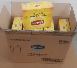 Lipton Yellow Label Tea Bags Case  (12 boxes x 100 Tea bags)